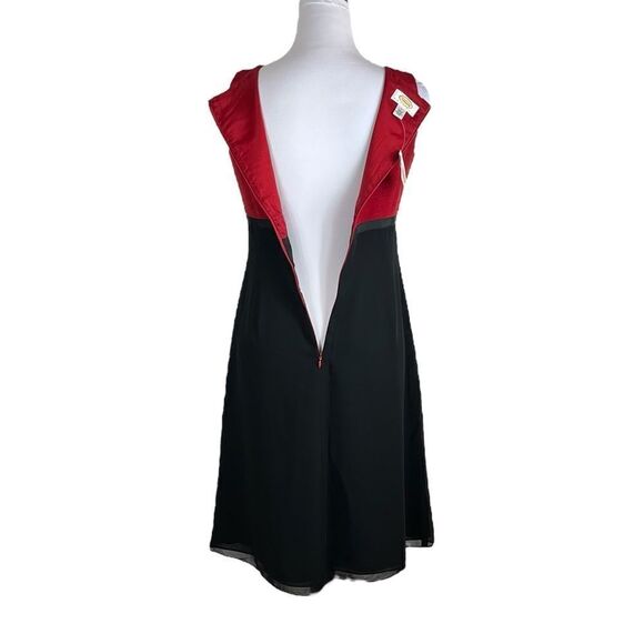 Talbots Taffeta Red And Black Color Block Dress, Size 2P, NWT - Picture 4 of 13
